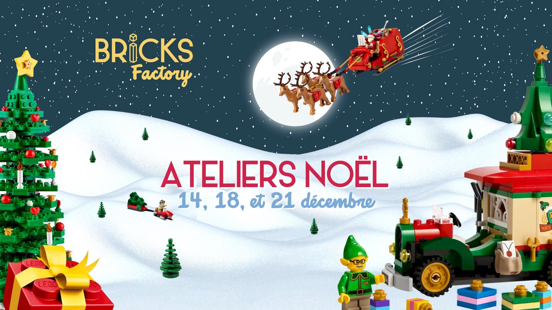 Atelier Lego papa Noël Bricks Factory Vedène